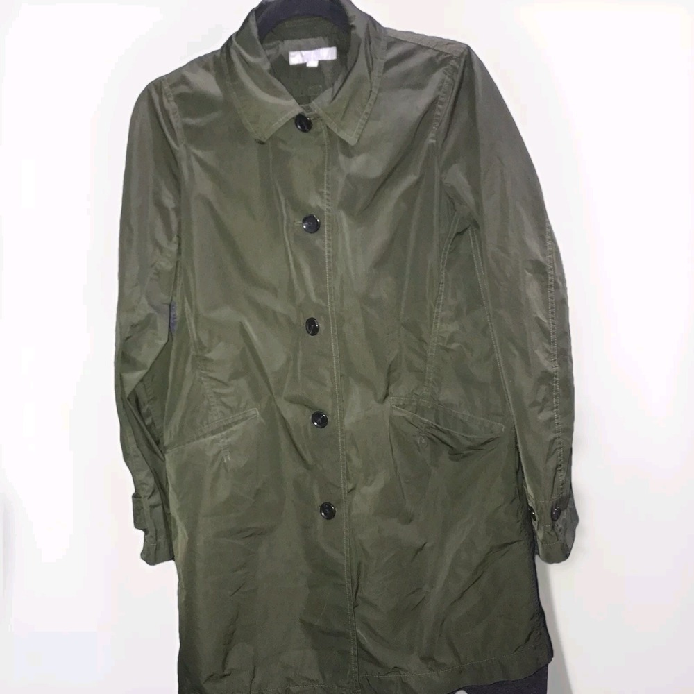 Uniqlo Lightweight Collared Small Rain Coat Wind Proof Jacket Mid Length‎ Green